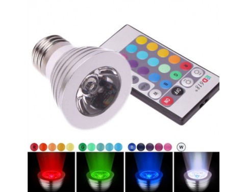 3W E27 16 Color 80LM LED RGB Magic Light Bulb with Wireless Remote Control